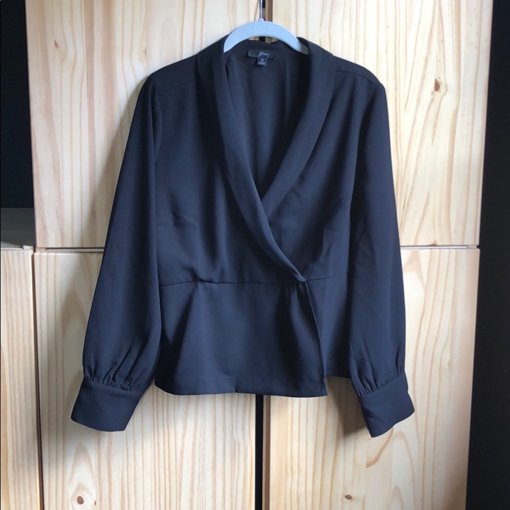 J.Crew drapey faux wrap blouse